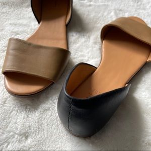 JCrew D'orsay Leather Sandal Black and Tan Size 9